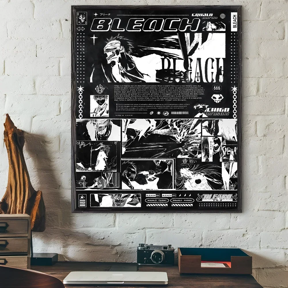 Black and White Bleach Anime Poster