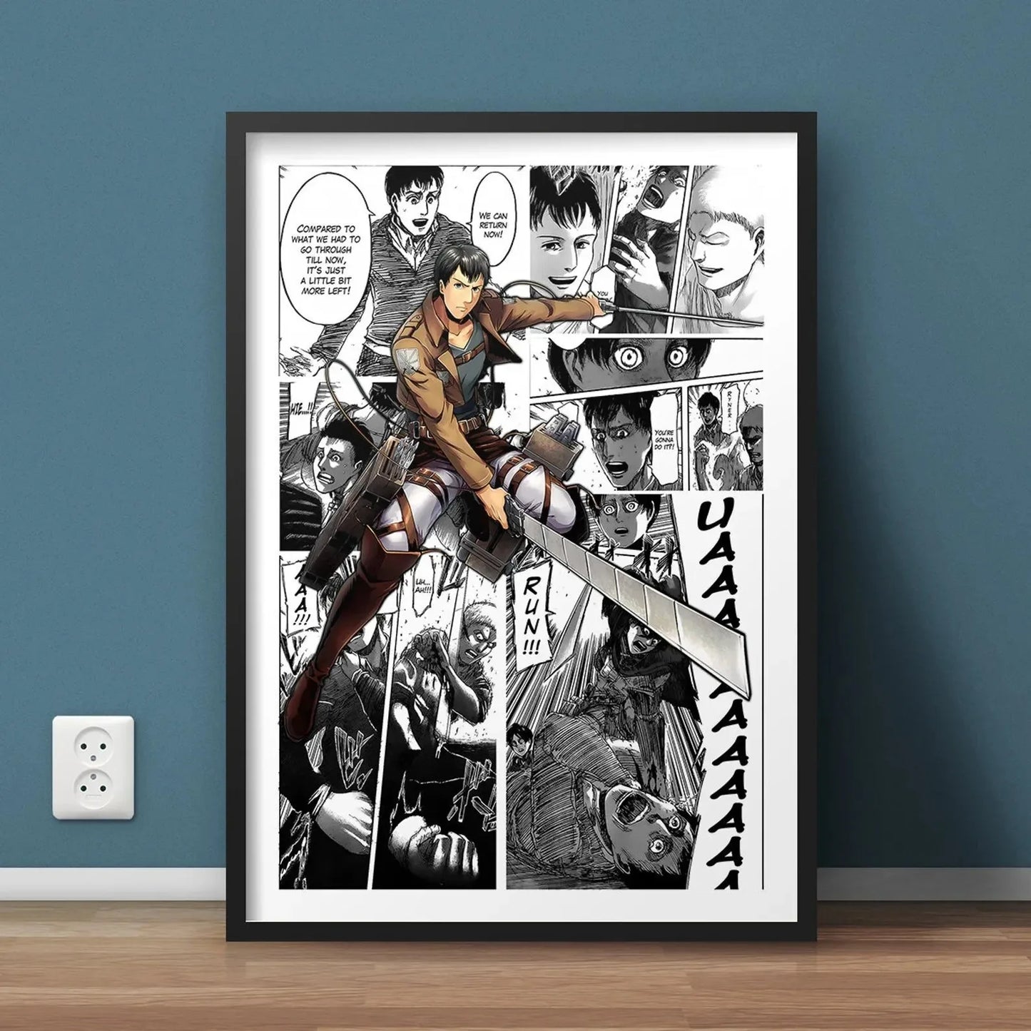 Black and White Attack on Titan Manga Poster
