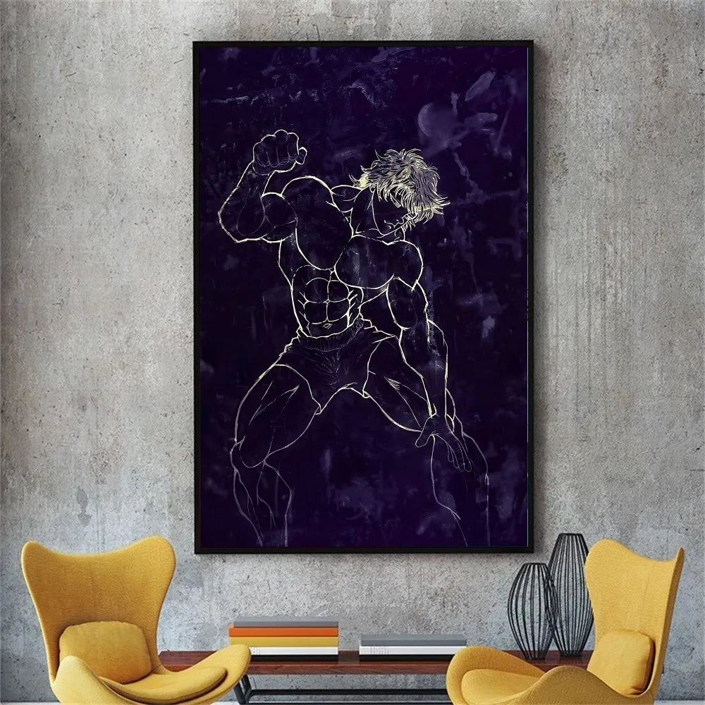 Vintage Anime Baki Hanma Poster – Self-Adhesive Sticker