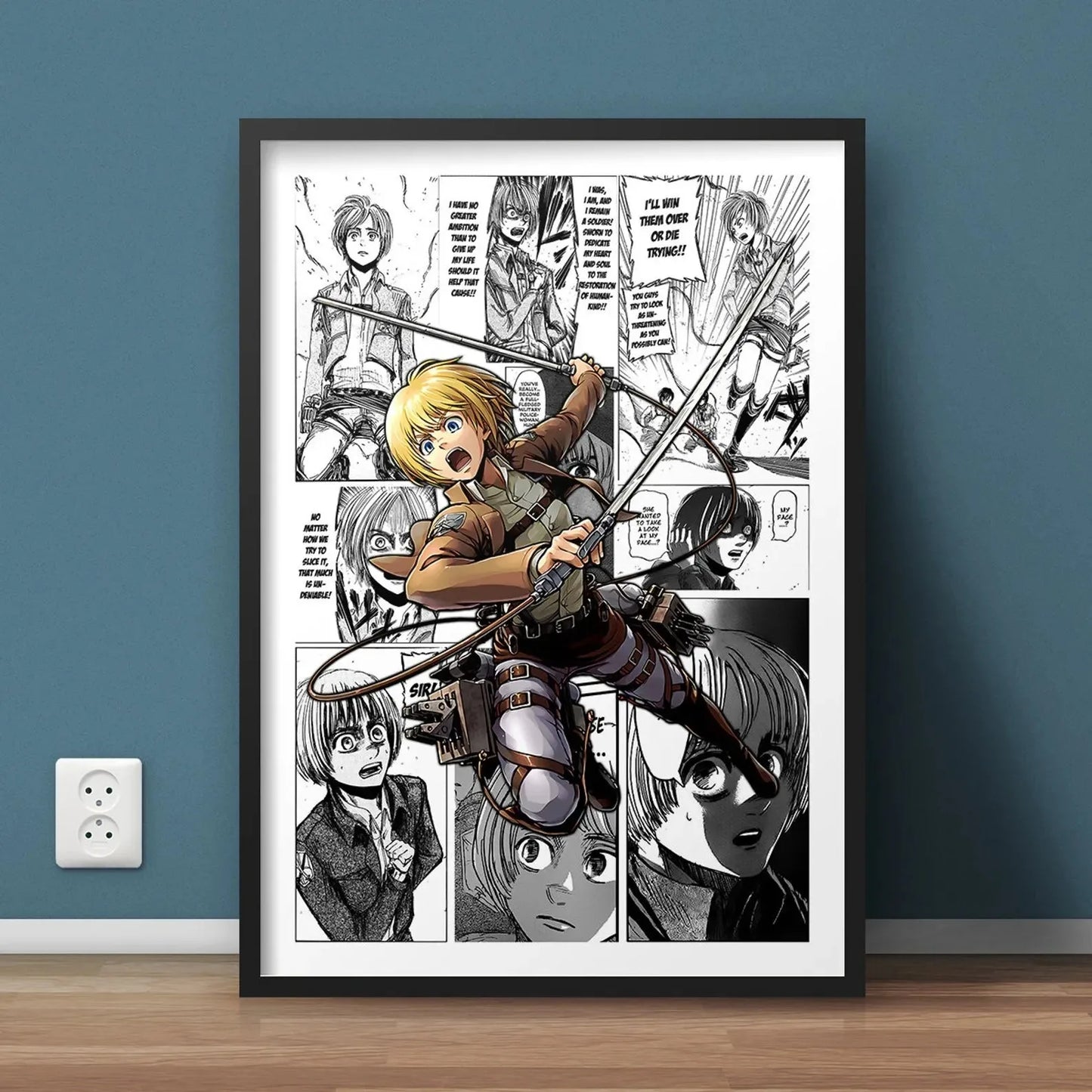 Black and White Attack on Titan Manga Poster