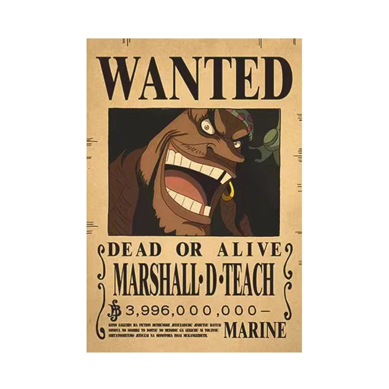 One Piece Anime Bounty Wanted Posters Room Decor