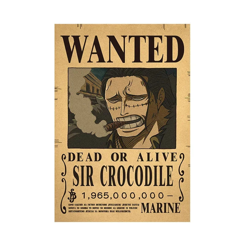 One Piece Anime Bounty Wanted Posters Room Decor