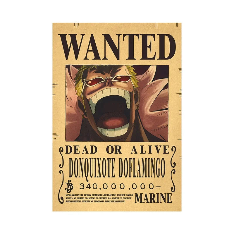 One Piece Anime Bounty Wanted Posters Room Decor