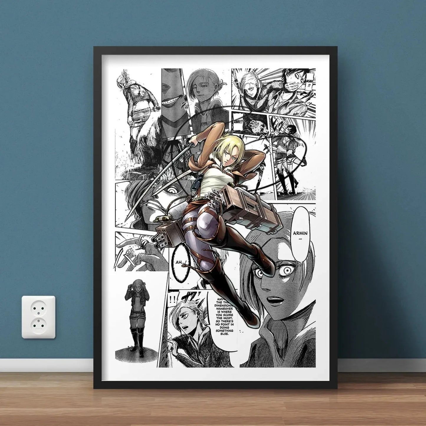 Black and White Attack on Titan Manga Poster