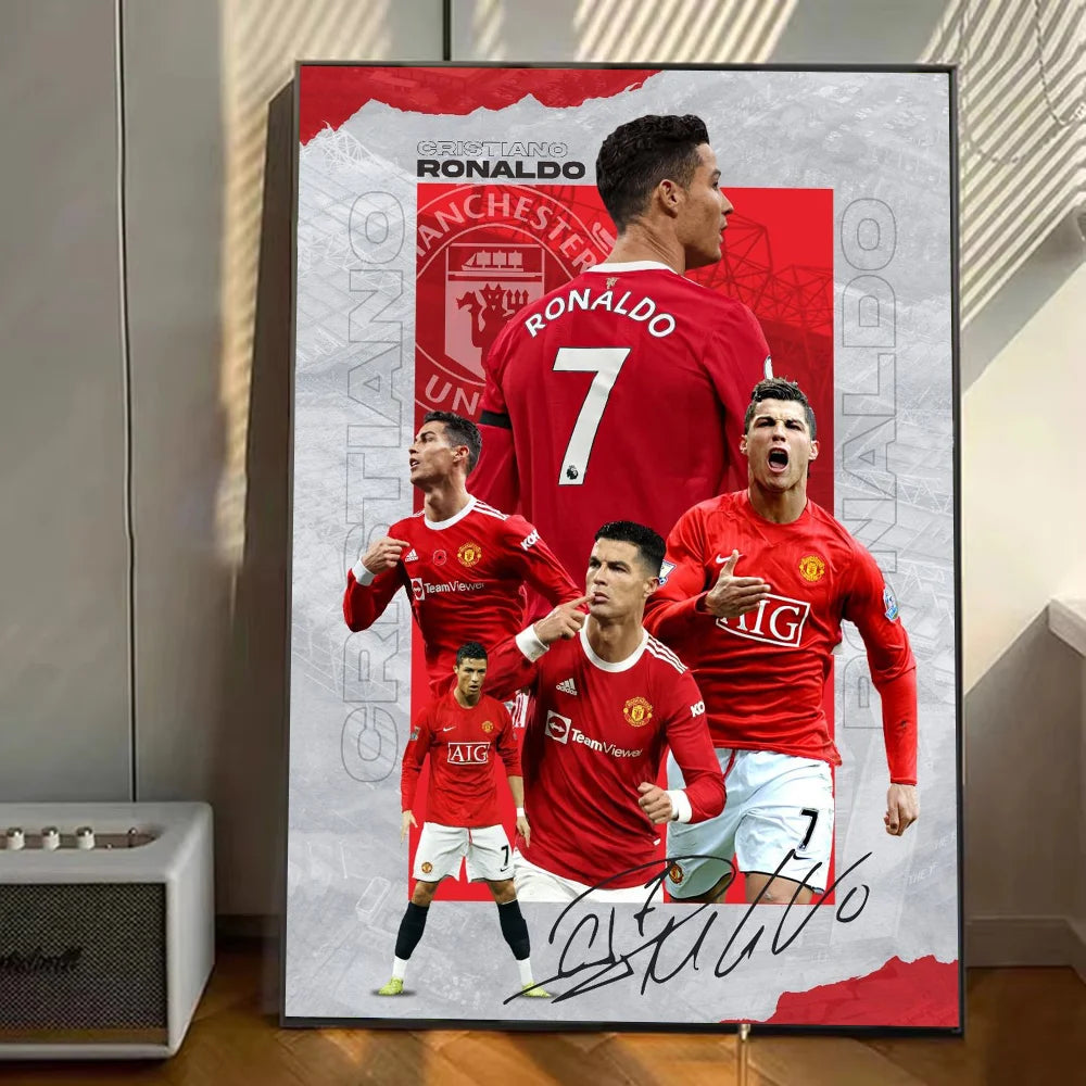 Portugal Football Star CR7 Poster Stickers Art Wall