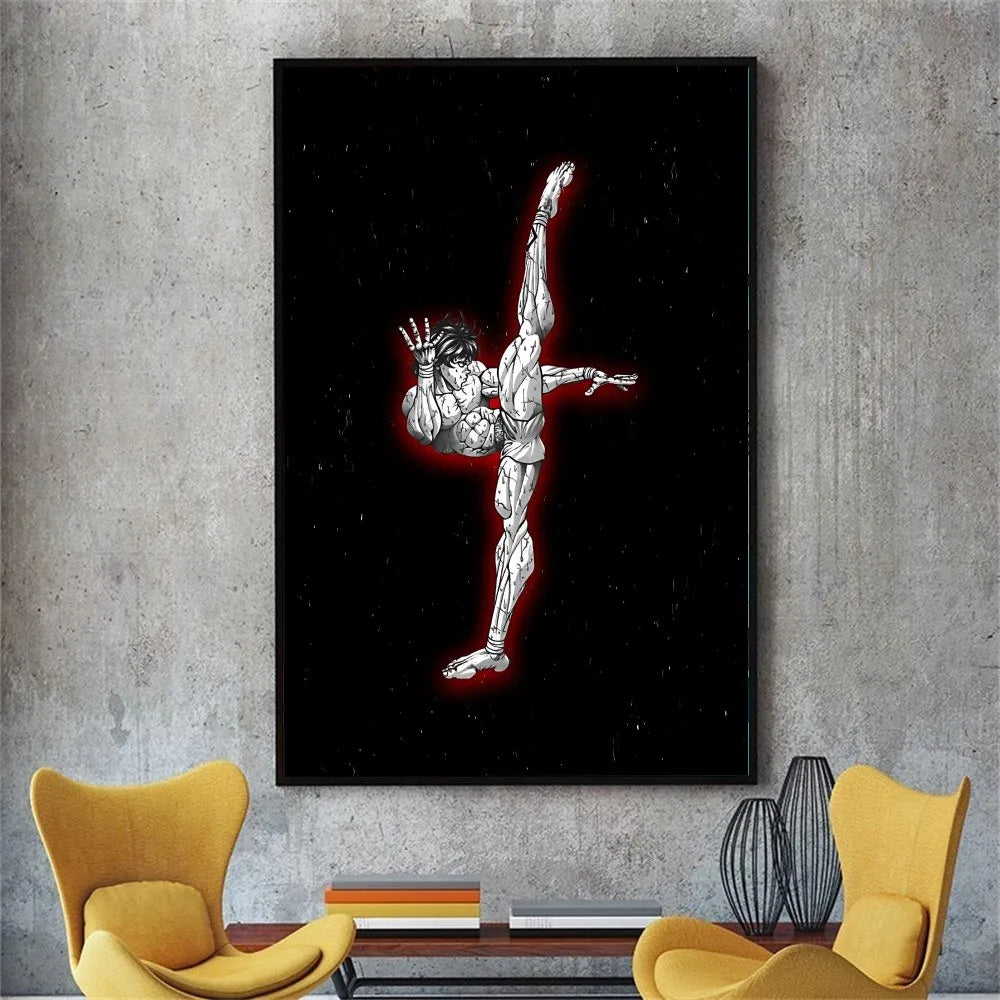 Vintage Anime Baki Hanma Poster – Self-Adhesive Sticker