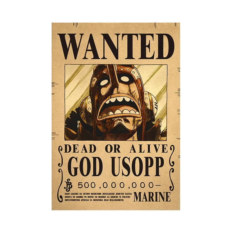 One Piece Anime Bounty Wanted Posters Room Decor