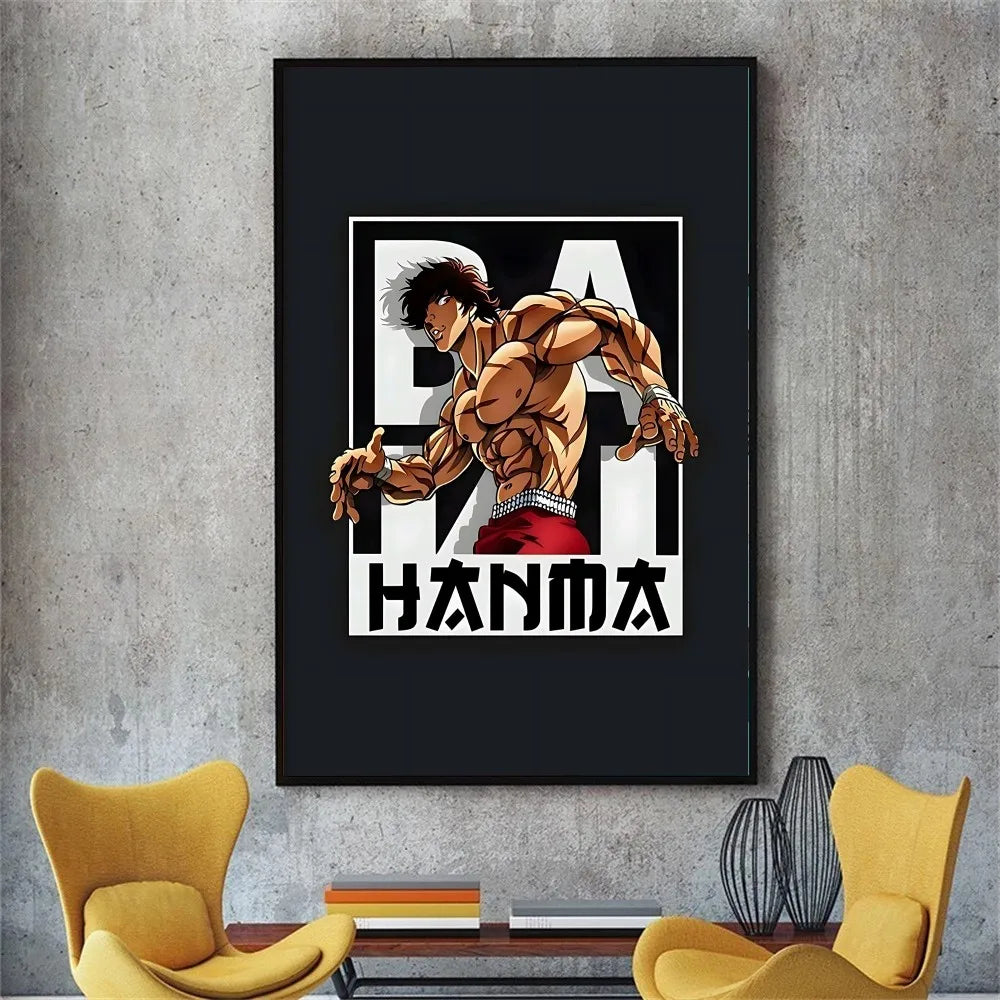 Vintage Anime Baki Hanma Poster – Self-Adhesive Sticker