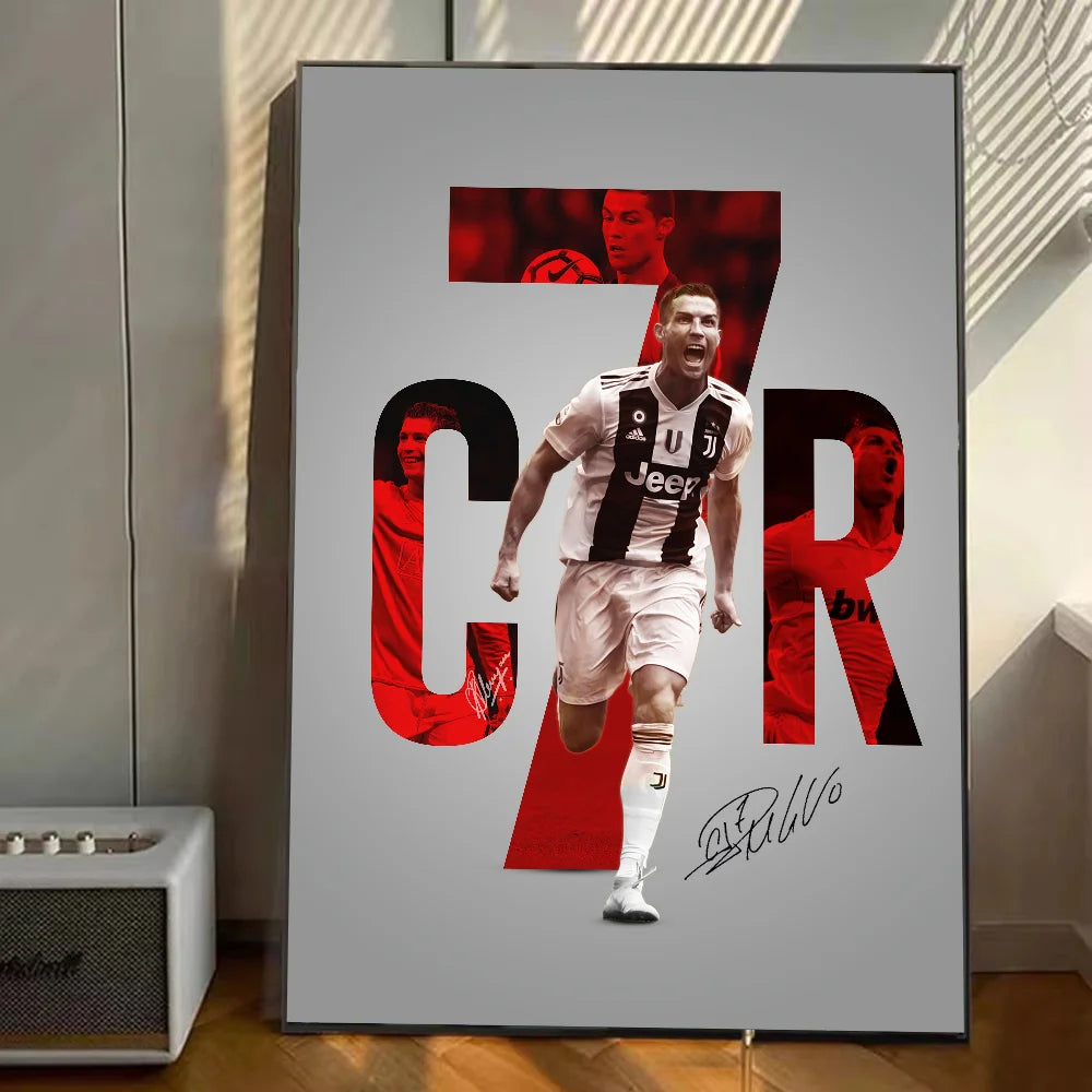 Portugal Football Star CR7 Poster Stickers Art Wall