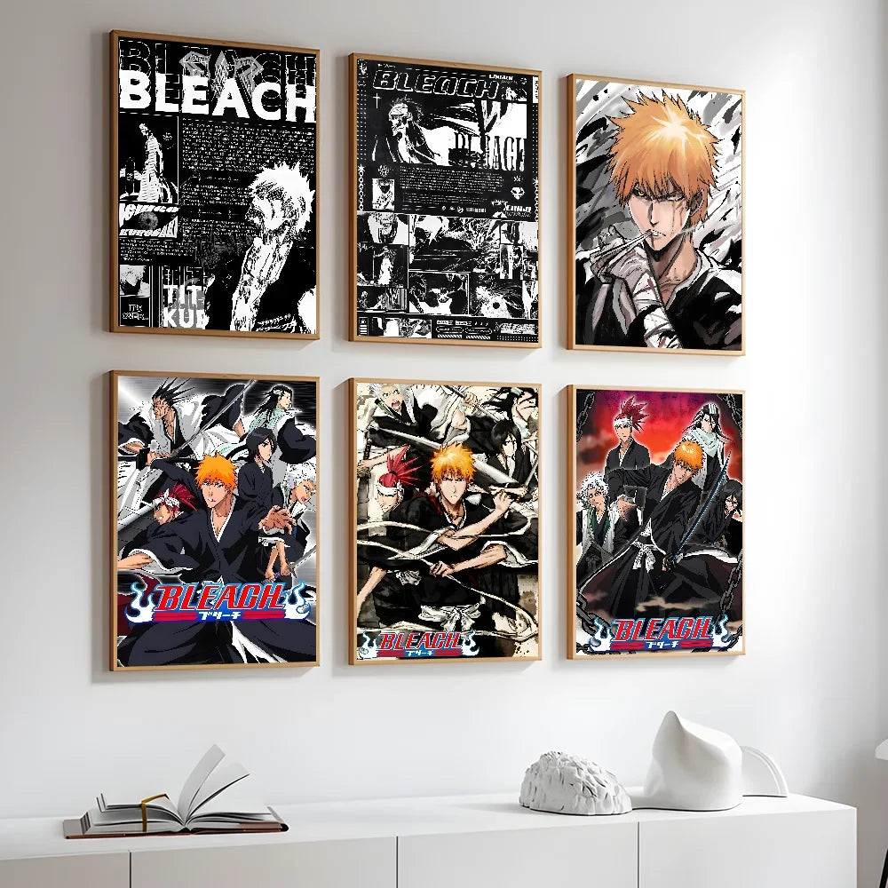 Black and White Bleach Anime Poster