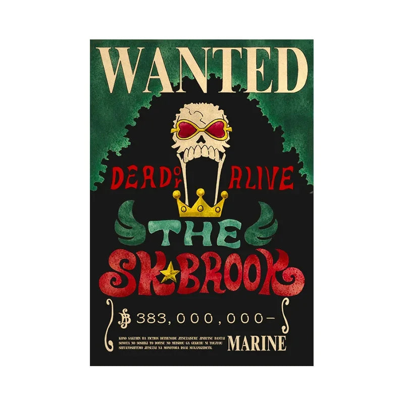 One Piece Anime Bounty Wanted Posters Room Decor