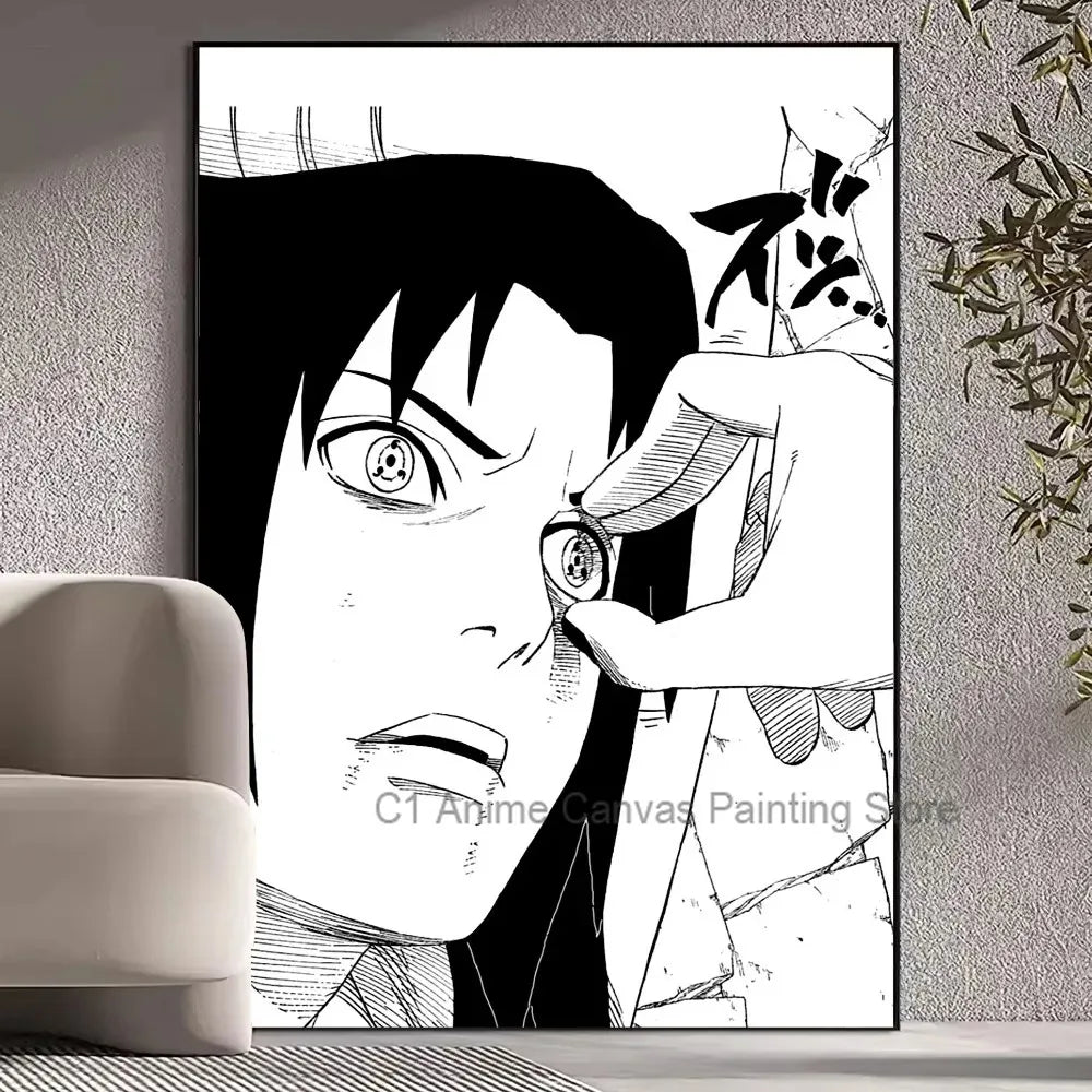 Black and White Naruto Canvas Posters