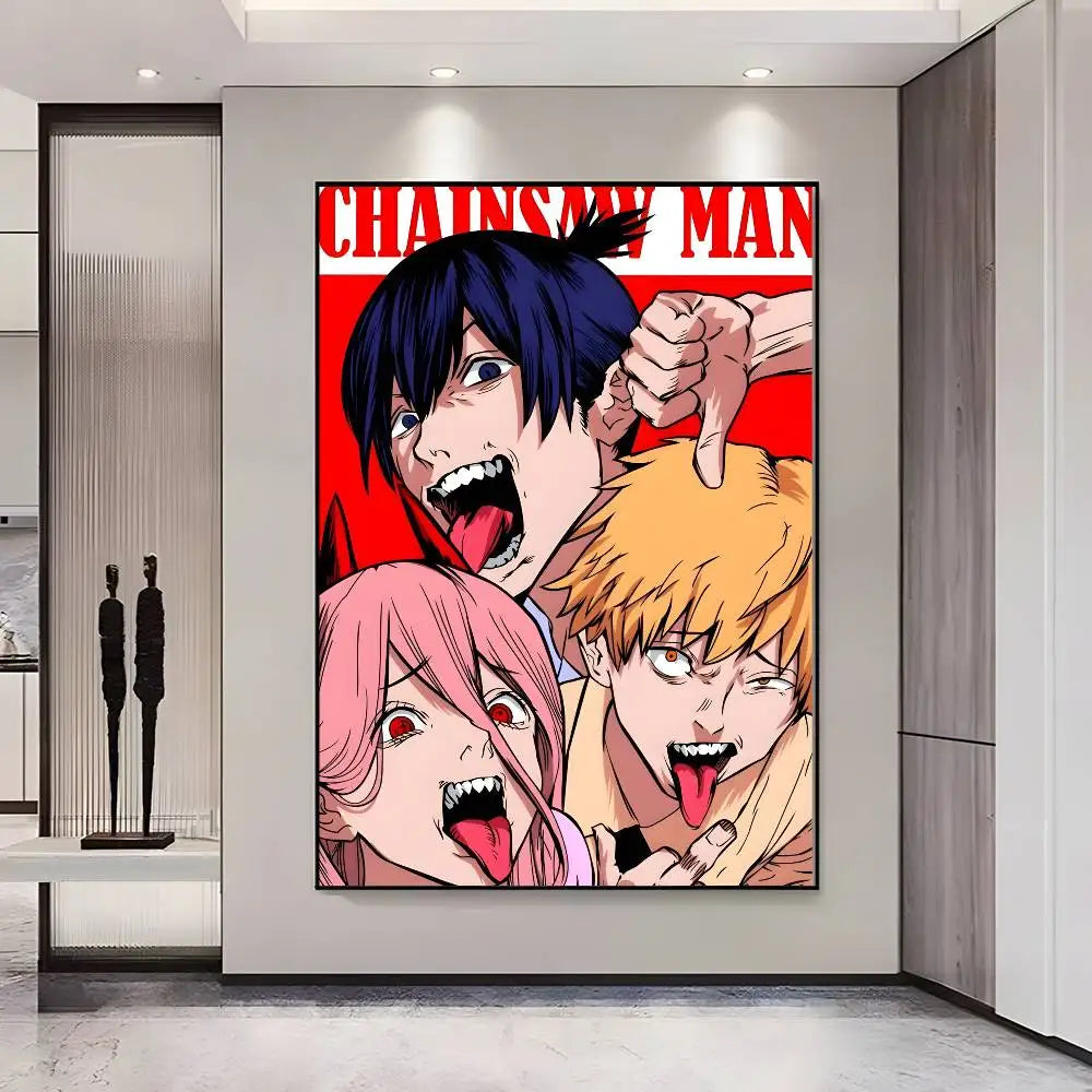 Chainsaw Man Poster Vintage Anime Wall Art v2