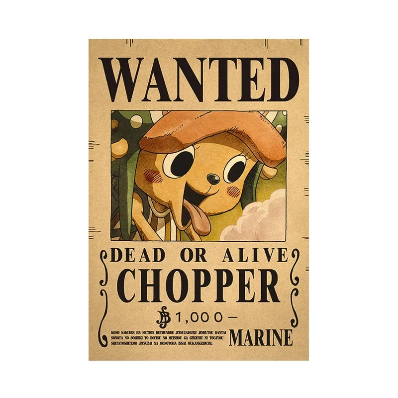 One Piece Anime Bounty Wanted Posters Room Decor
