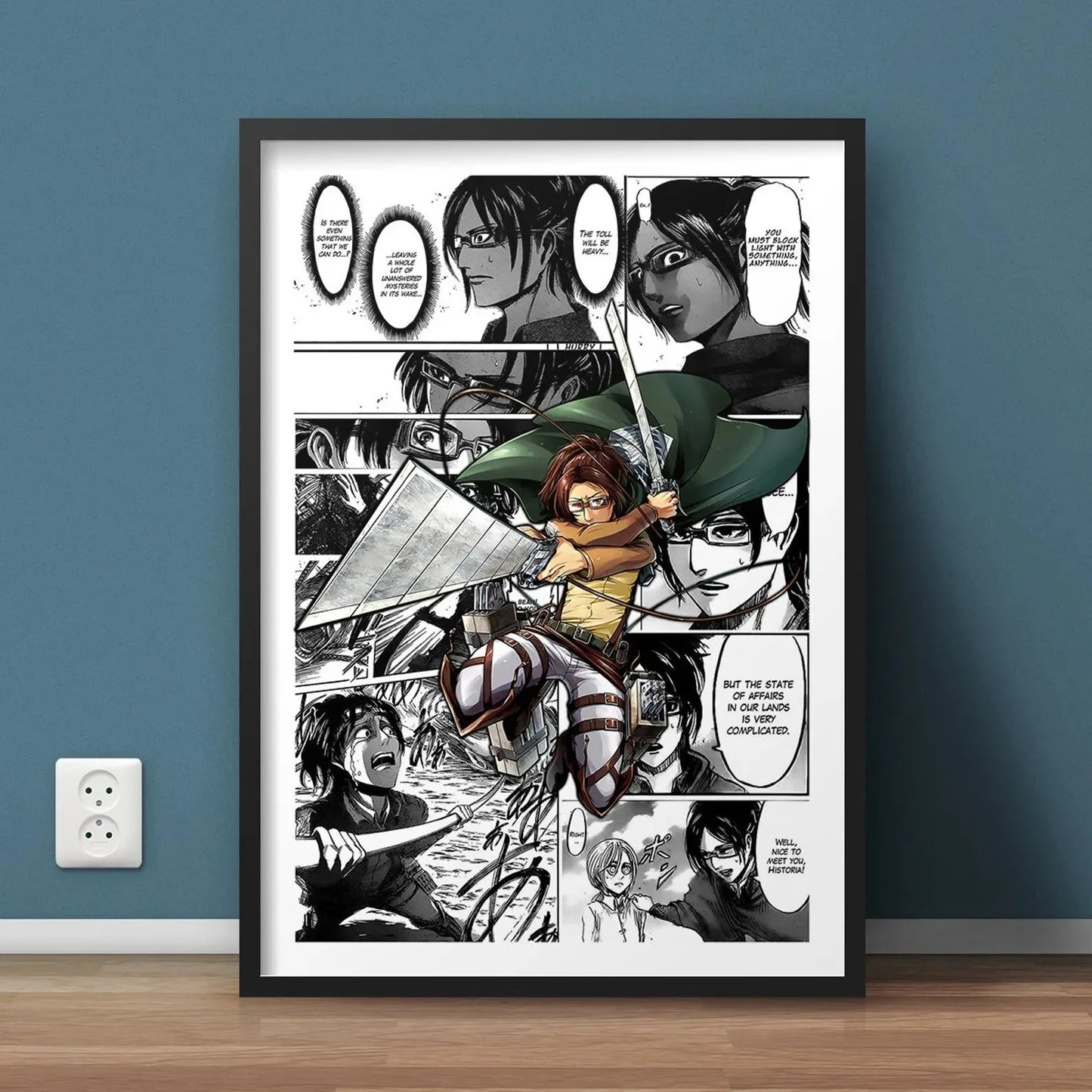 Black and White Attack on Titan Manga Poster