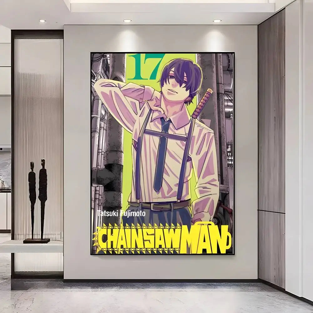 Chainsaw Man Poster Vintage Anime Wall Art v2