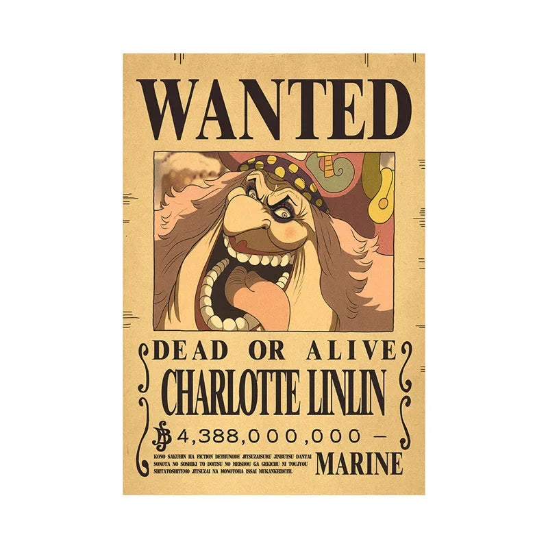 One Piece Anime Bounty Wanted Posters Room Decor