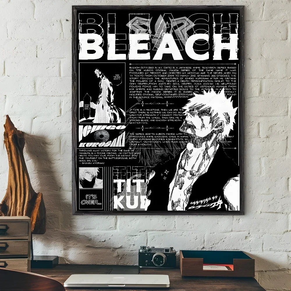 Black and White Bleach Anime Poster