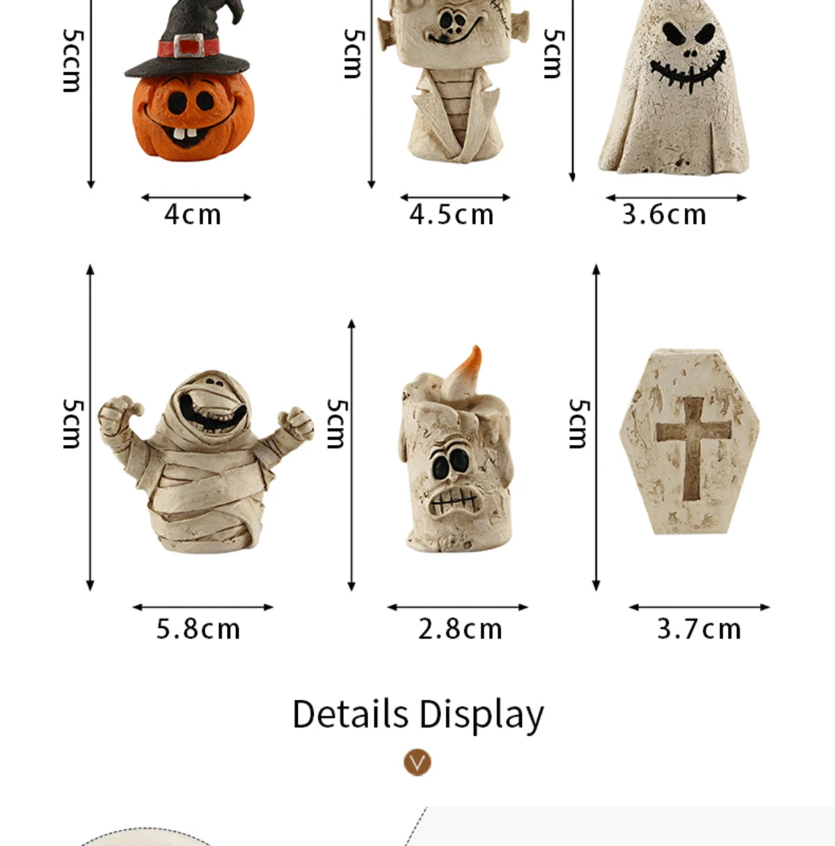 Mini Resin Halloween Figurines Pumpkin, Ghost & Spooky Collectibles