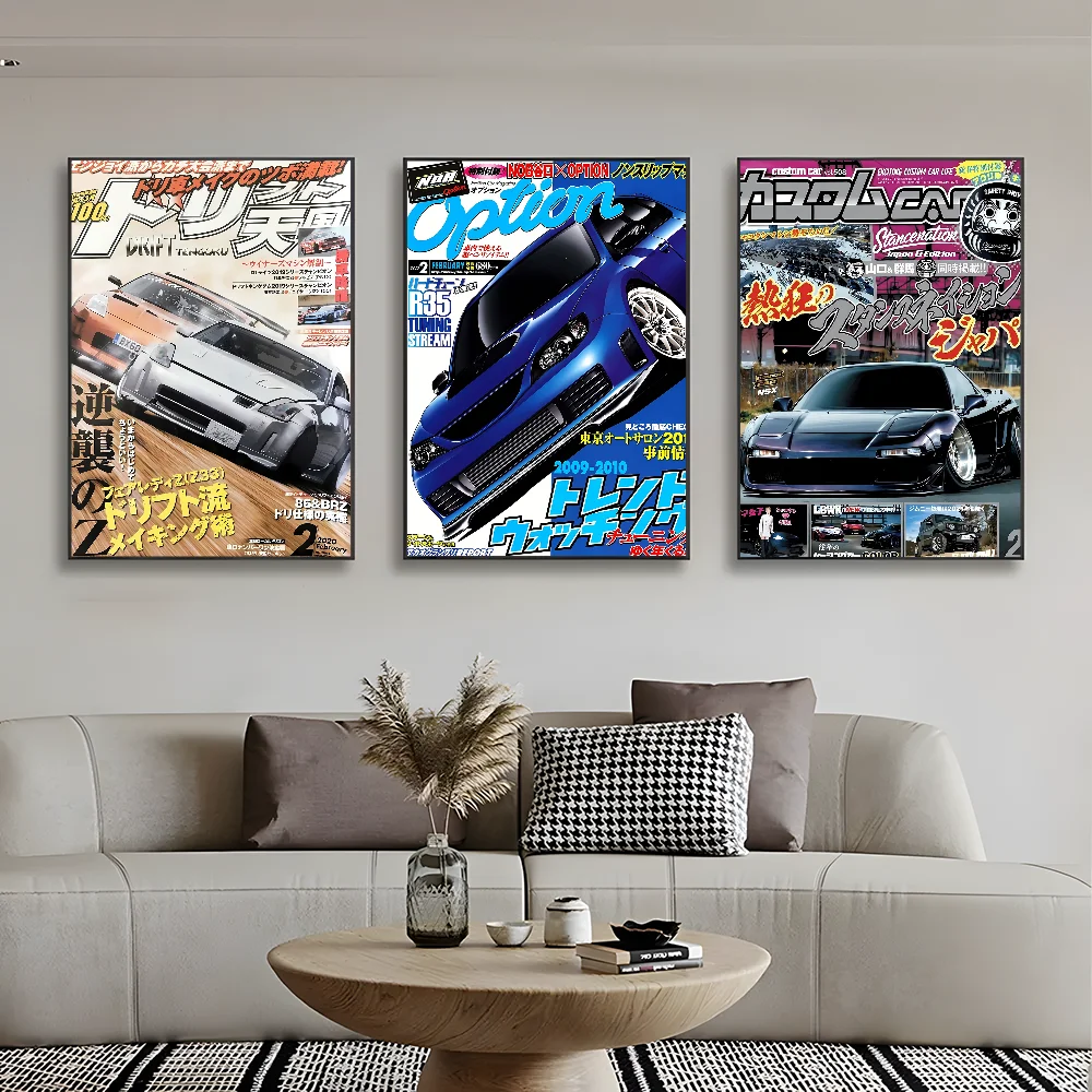 80S Japanese Cars GTR JDM Racing Magazine Posters