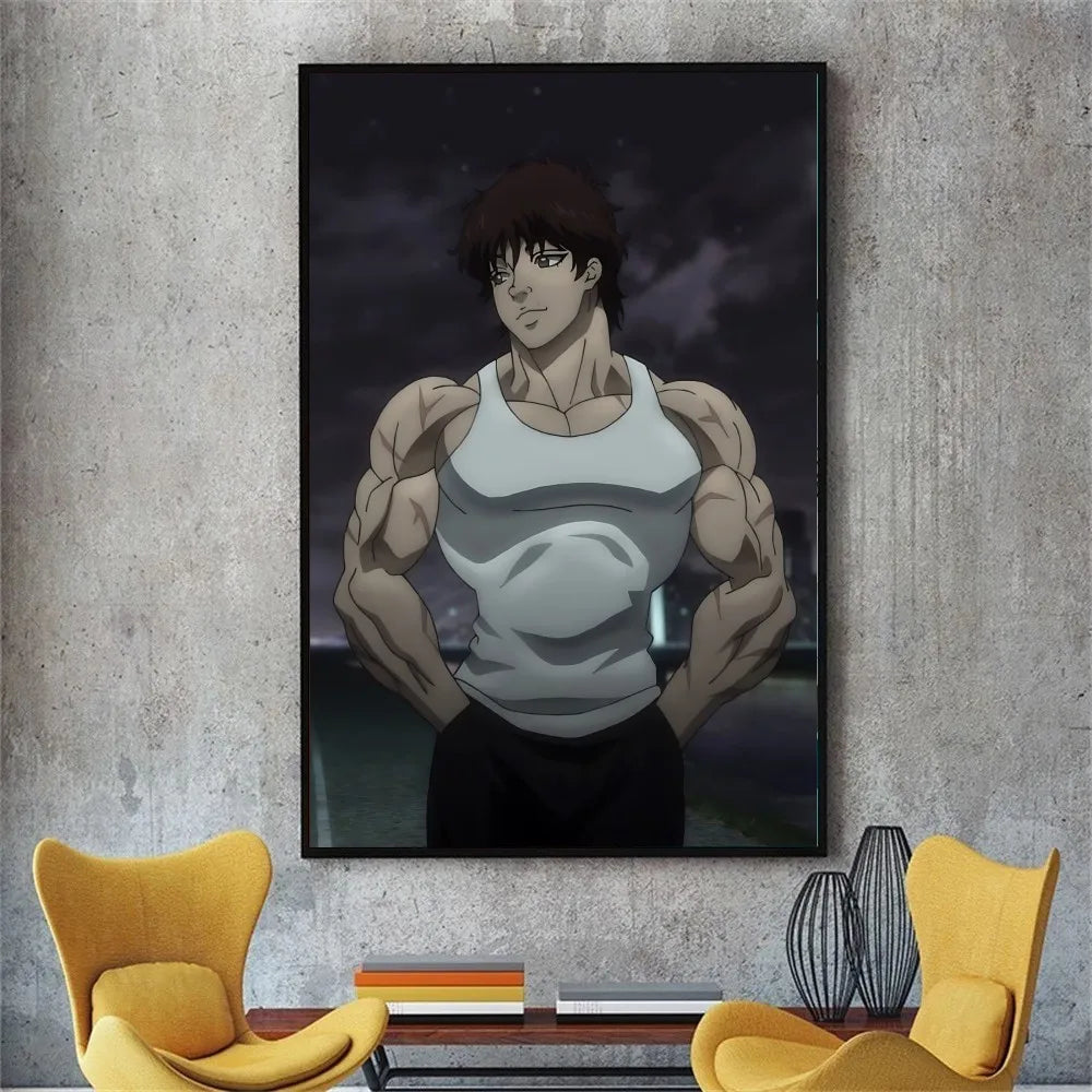 Vintage Anime Baki Hanma Poster – Self-Adhesive Sticker