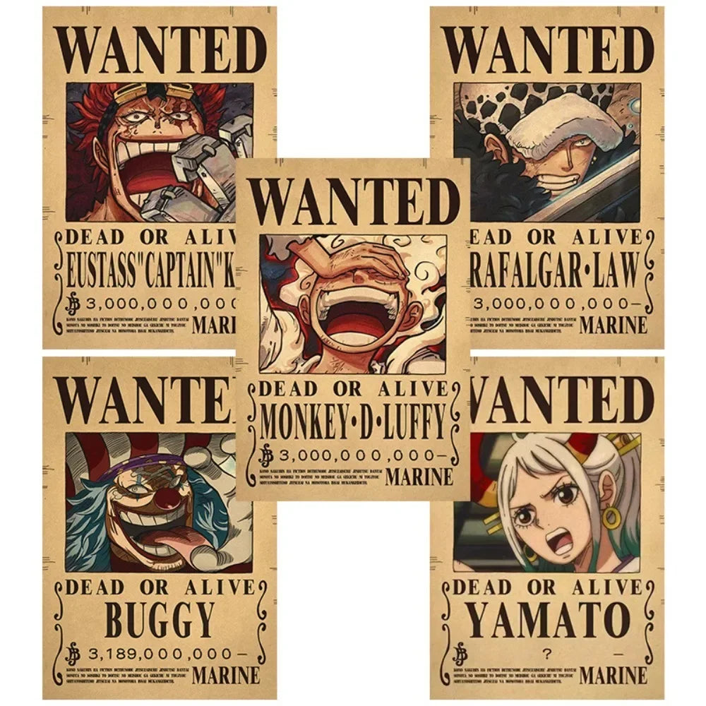 One Piece Anime Bounty Wanted Posters Room Decor