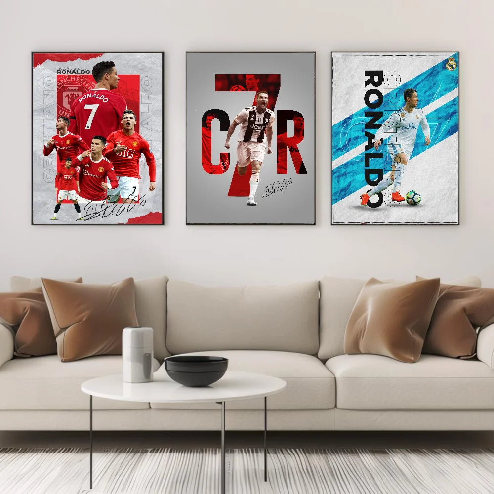 Portugal Football Star CR7 Poster Stickers Art Wall
