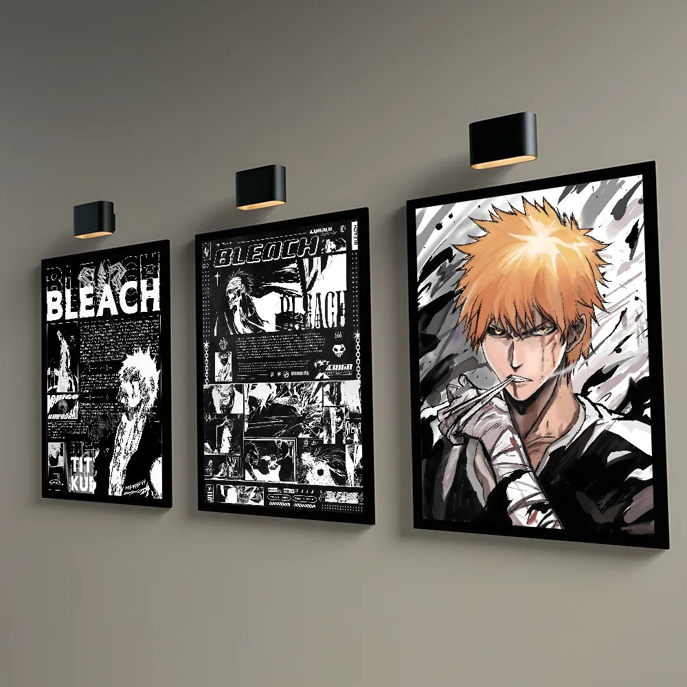 Black and White Bleach Anime Poster