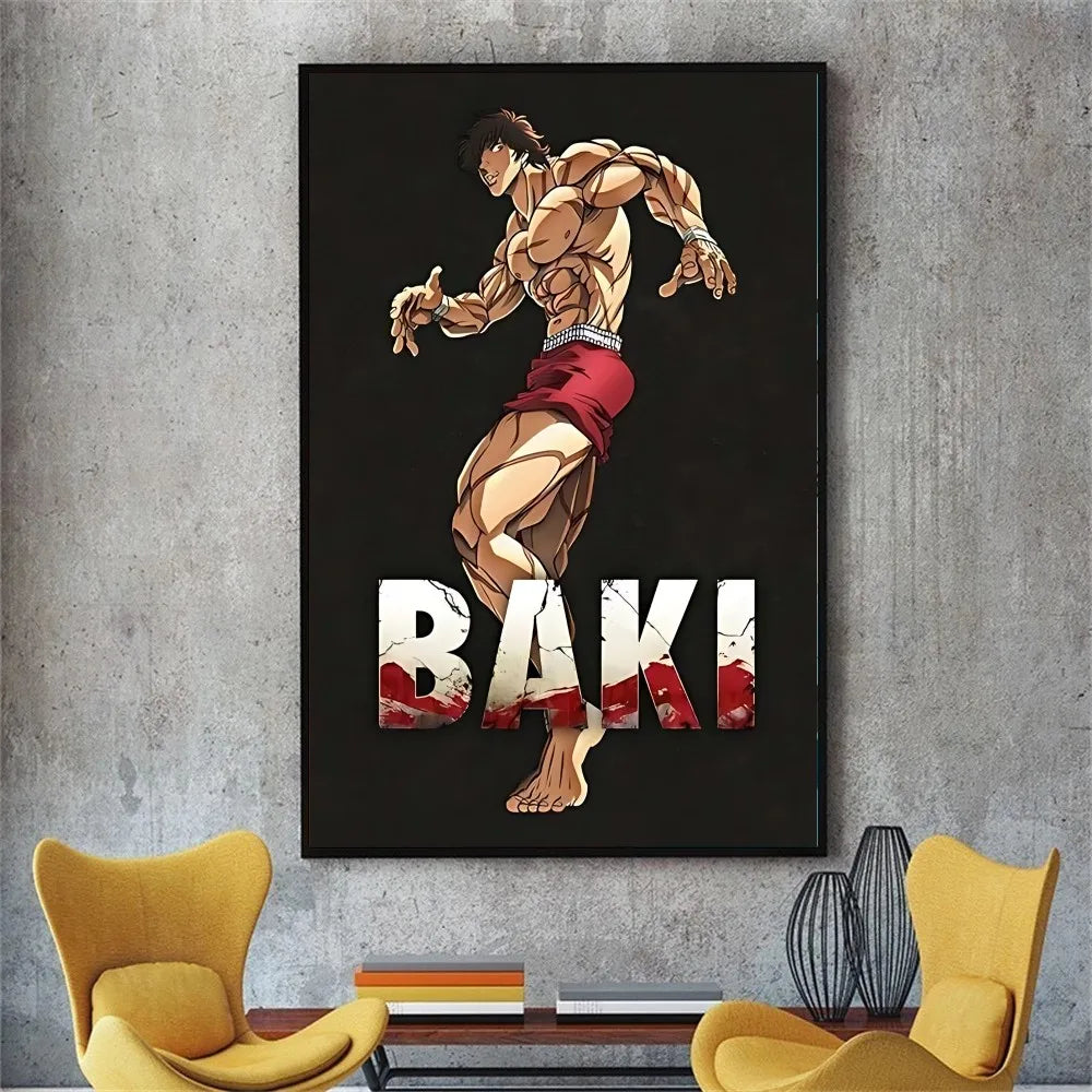 Vintage Anime Baki Hanma Poster – Self-Adhesive Sticker