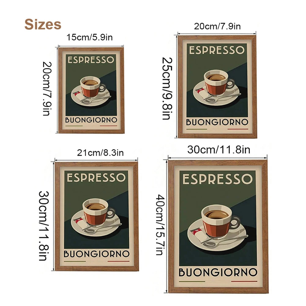 Vintage Wooden Wall Frame for Home, Kitchen, or Café Decor