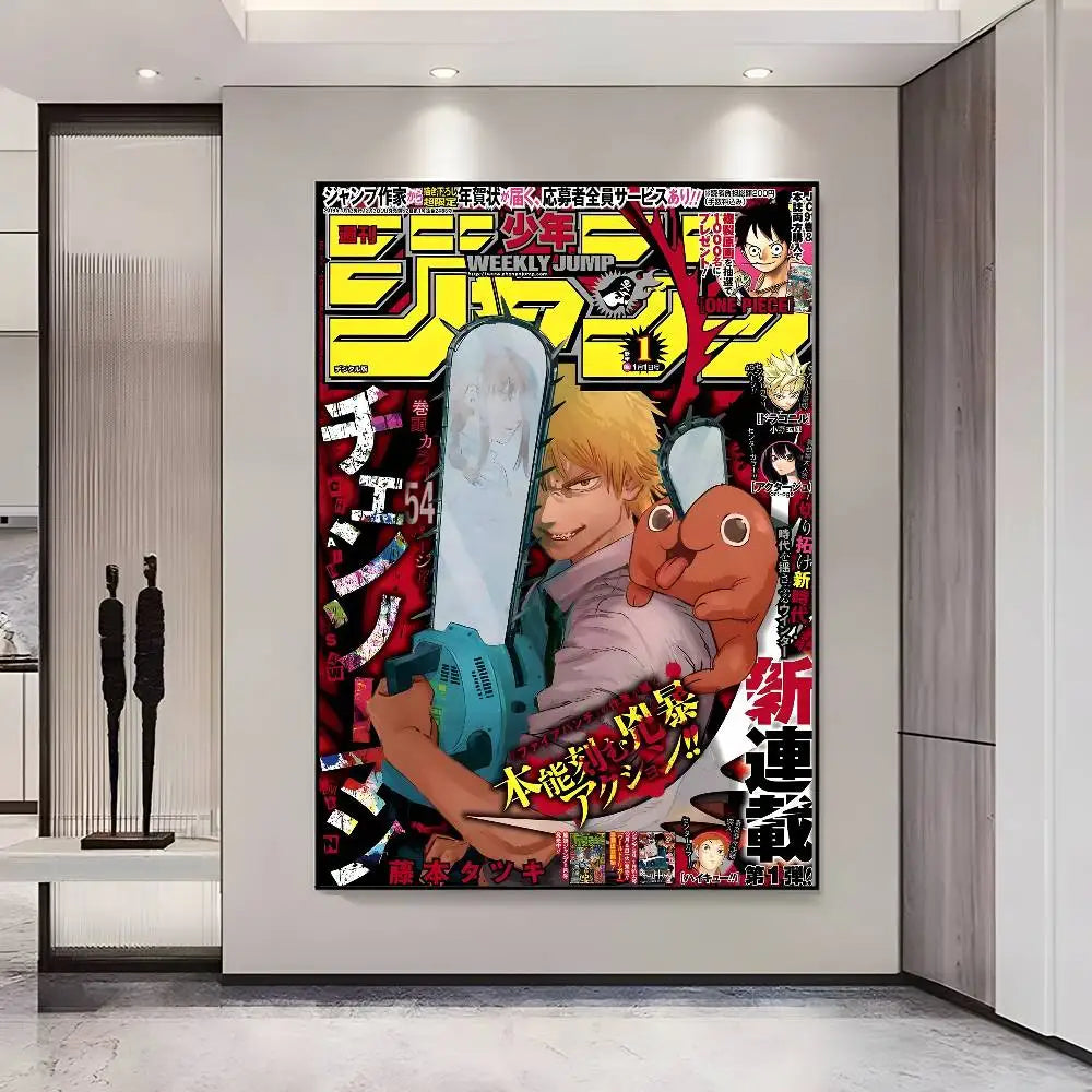 Chainsaw Man Poster Vintage Anime Wall Art v2