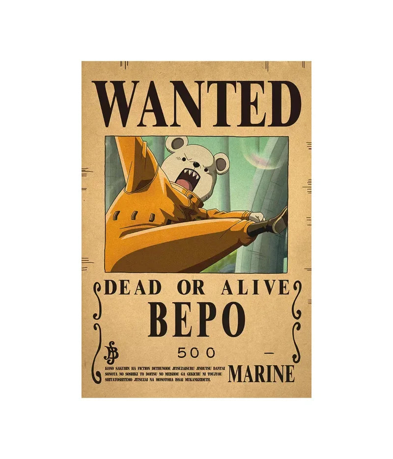 One Piece Anime Bounty Wanted Posters Room Decor