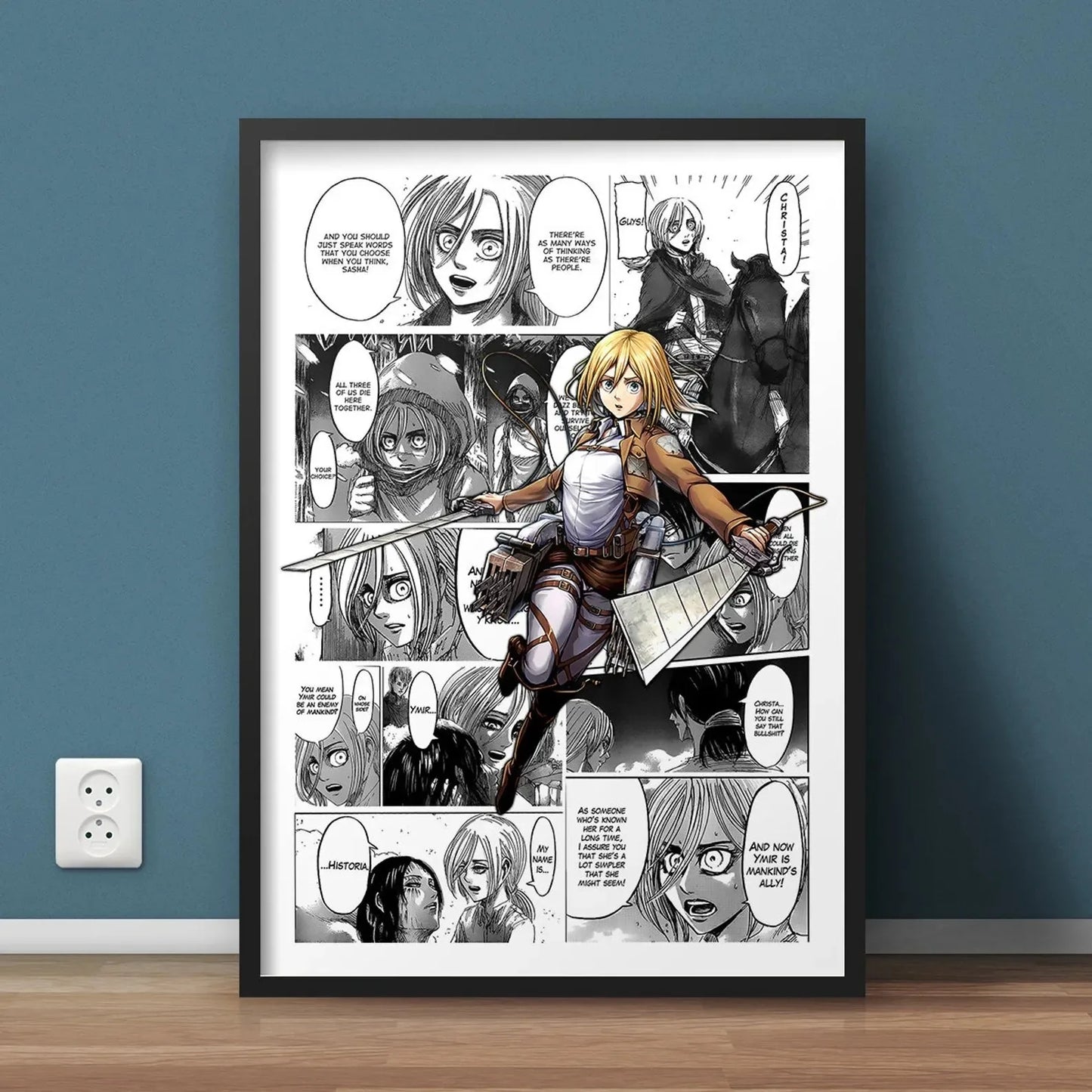 Black and White Attack on Titan Manga Poster