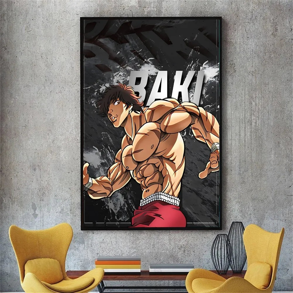 Vintage Anime Baki Hanma Poster – Self-Adhesive Sticker