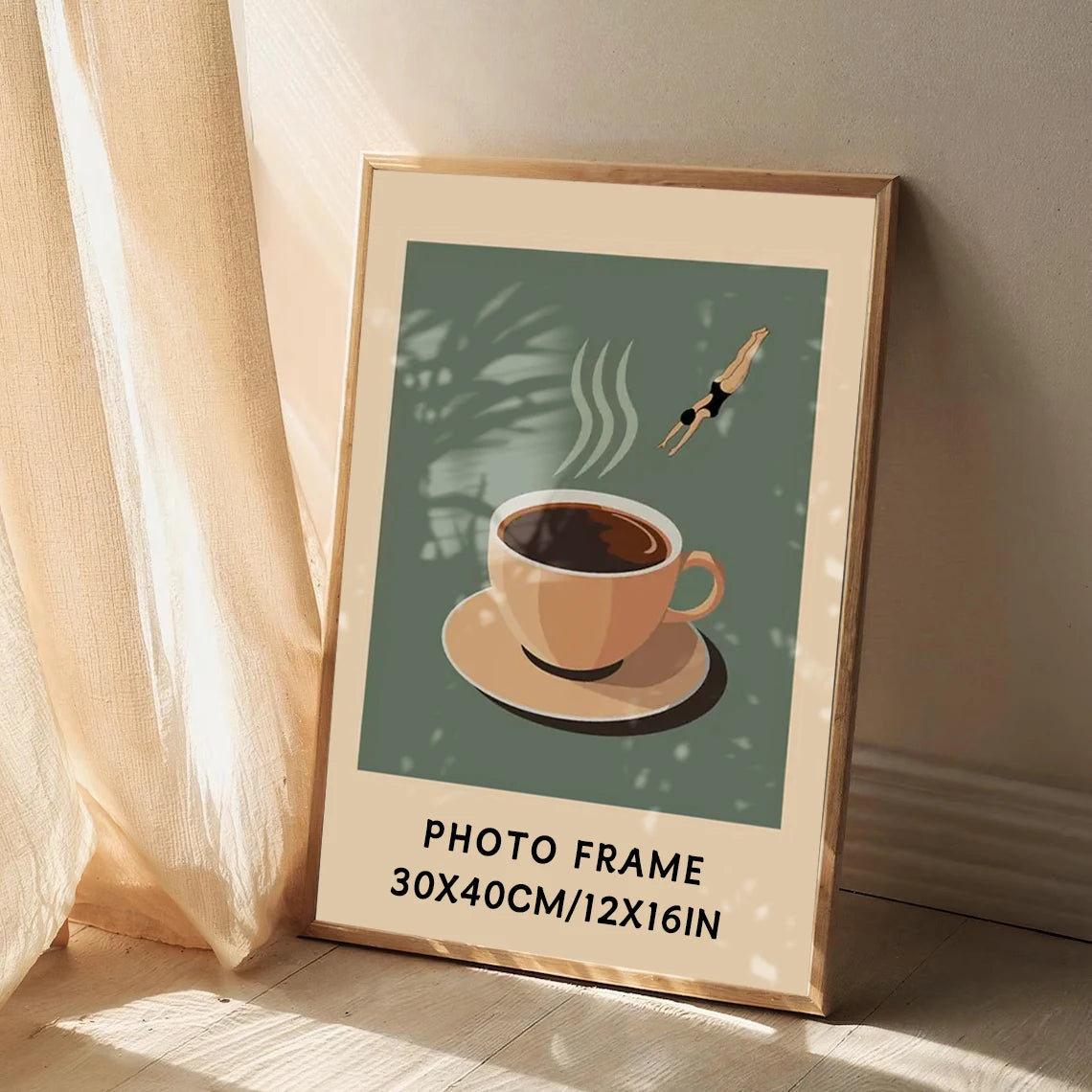 Vintage Wooden Wall Frame for Home, Kitchen, or Café Decor