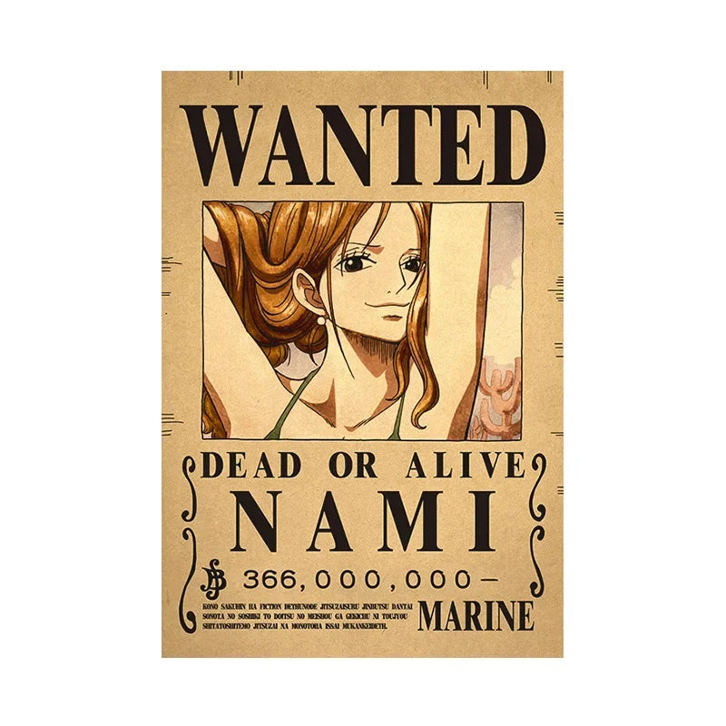 One Piece Anime Bounty Wanted Posters Room Decor