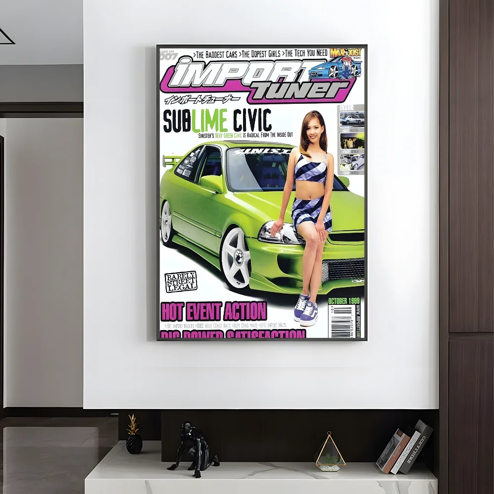 80S Japanese Cars GTR JDM Racing Magazine Posters