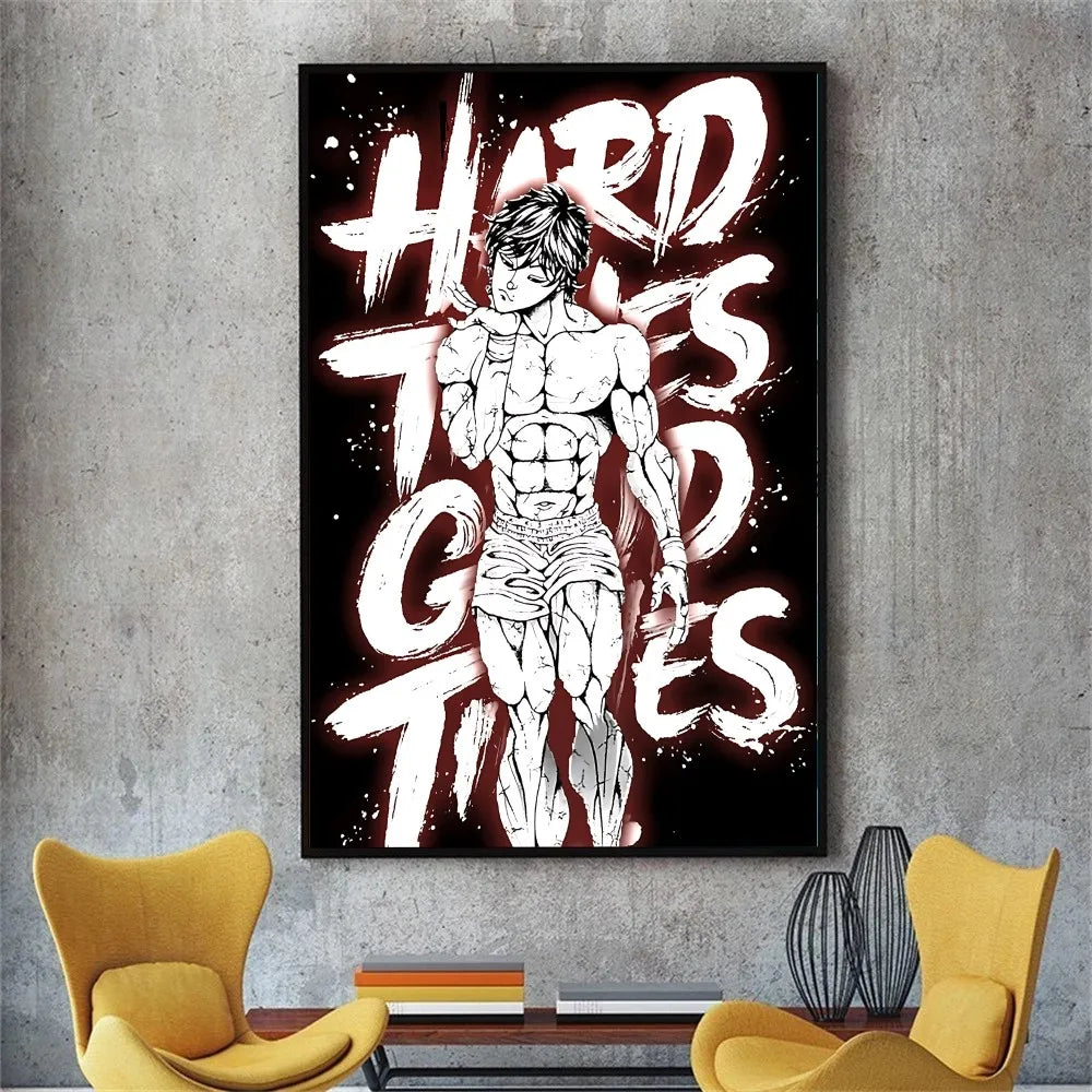 Vintage Anime Baki Hanma Poster – Self-Adhesive Sticker