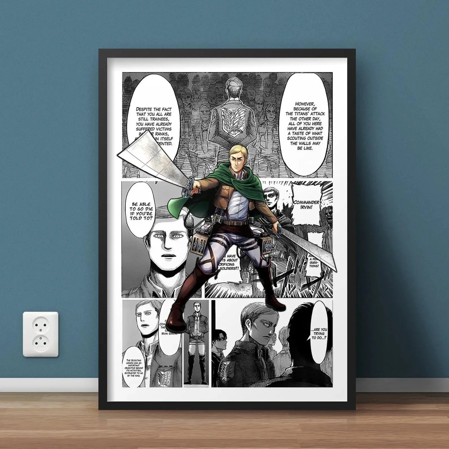 Black and White Attack on Titan Manga Poster