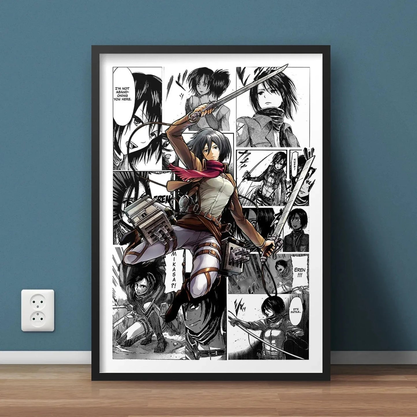 Black and White Attack on Titan Manga Poster