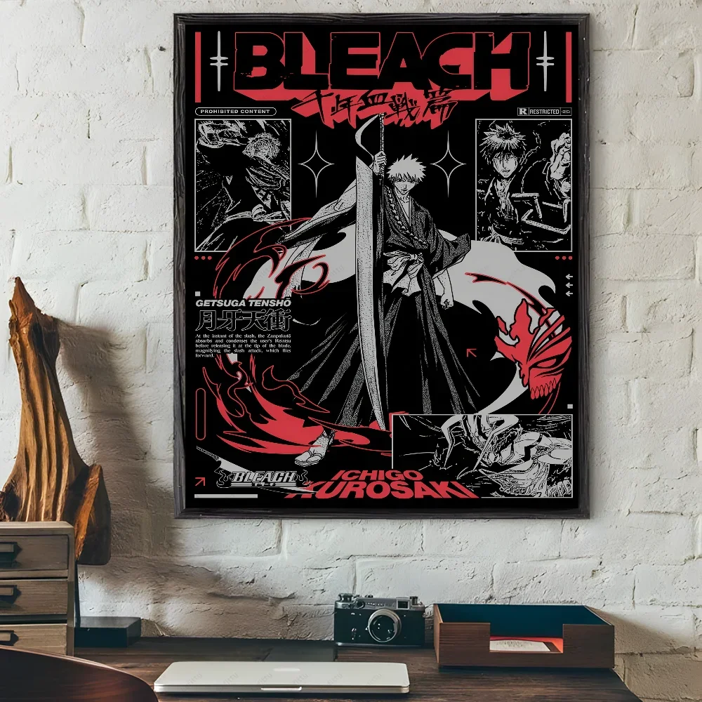 Black and White Bleach Anime Poster