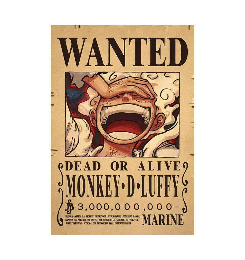 One Piece Anime Bounty Wanted Posters Room Decor