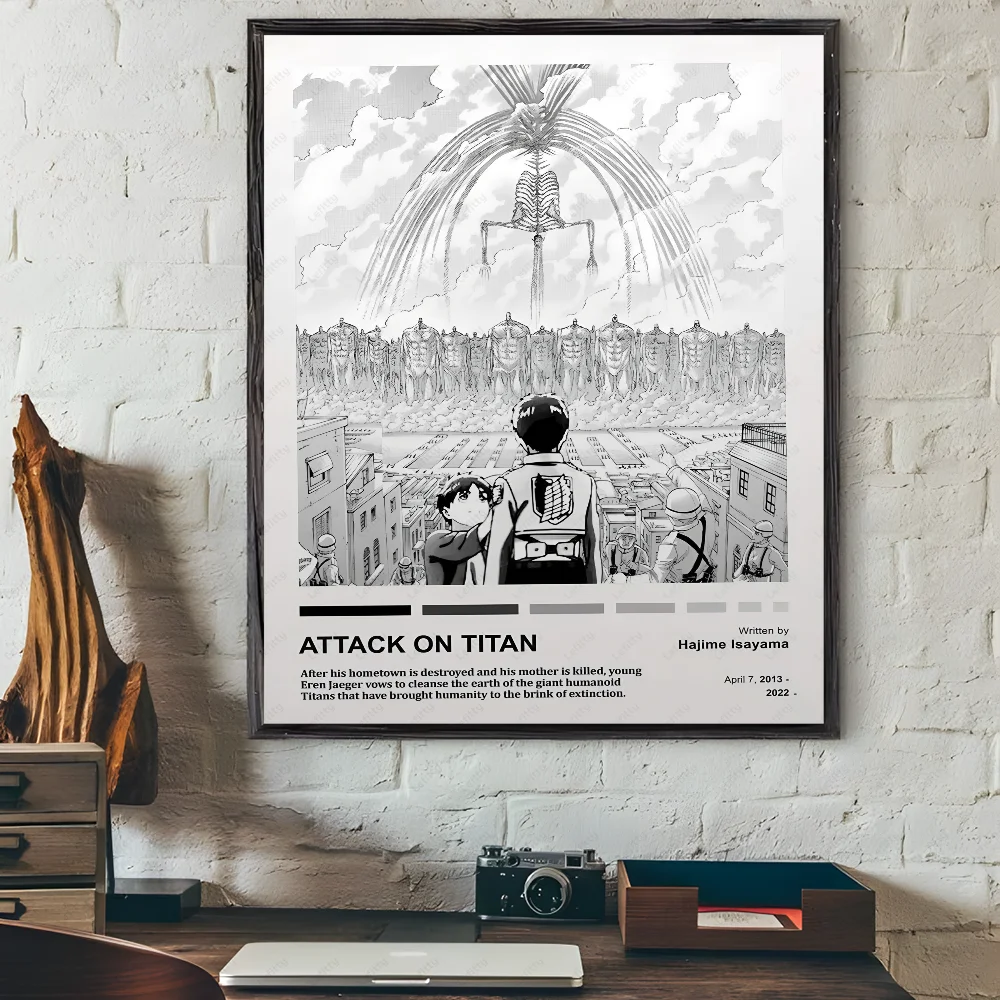 Black and White Attack on Titan Poster