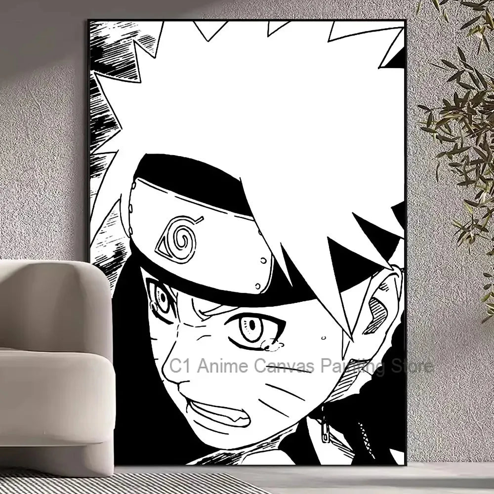 Black and White Naruto Canvas Posters