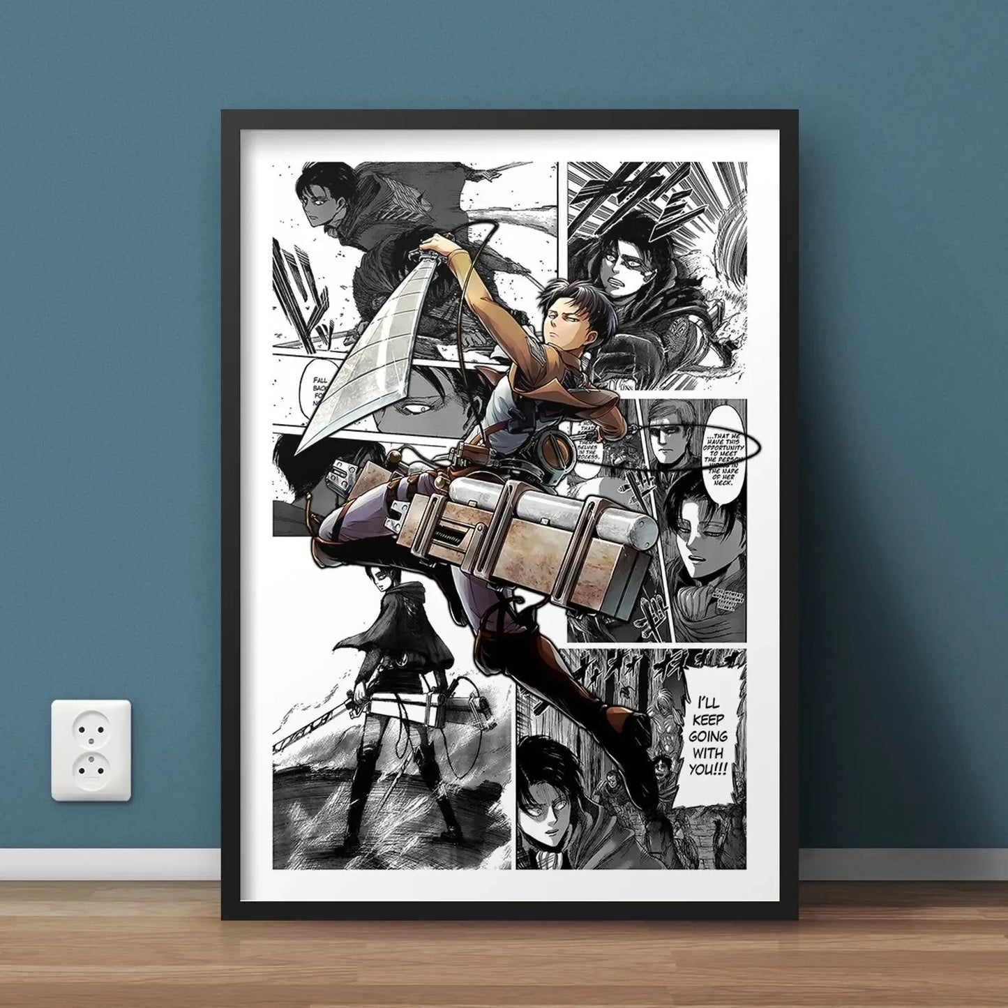 Black and White Attack on Titan Manga Poster