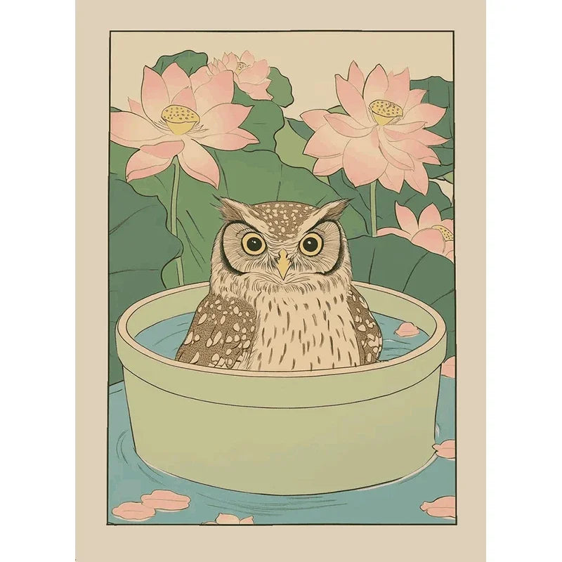 Animals Art Poster in Bathtub Bathroom Decoration