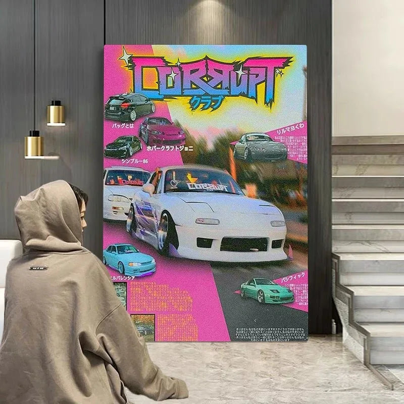 Japanese Cars JDM Racing Magazine Cover Poster V3