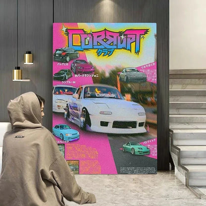 Japanese Cars JDM Racing Magazine Cover Poster V3