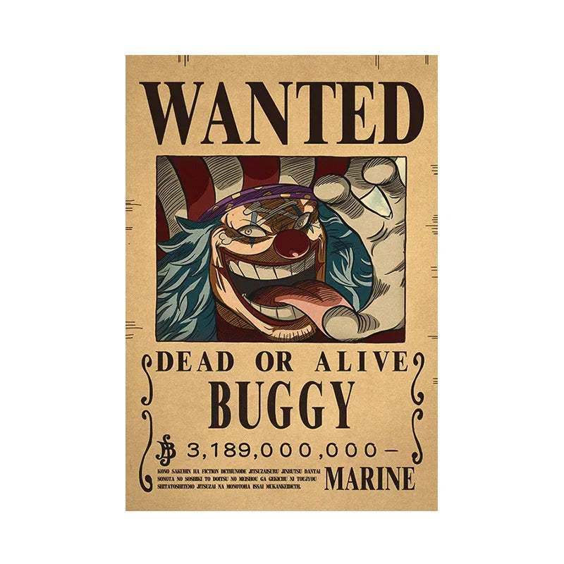 One Piece Anime Bounty Wanted Posters Room Decor