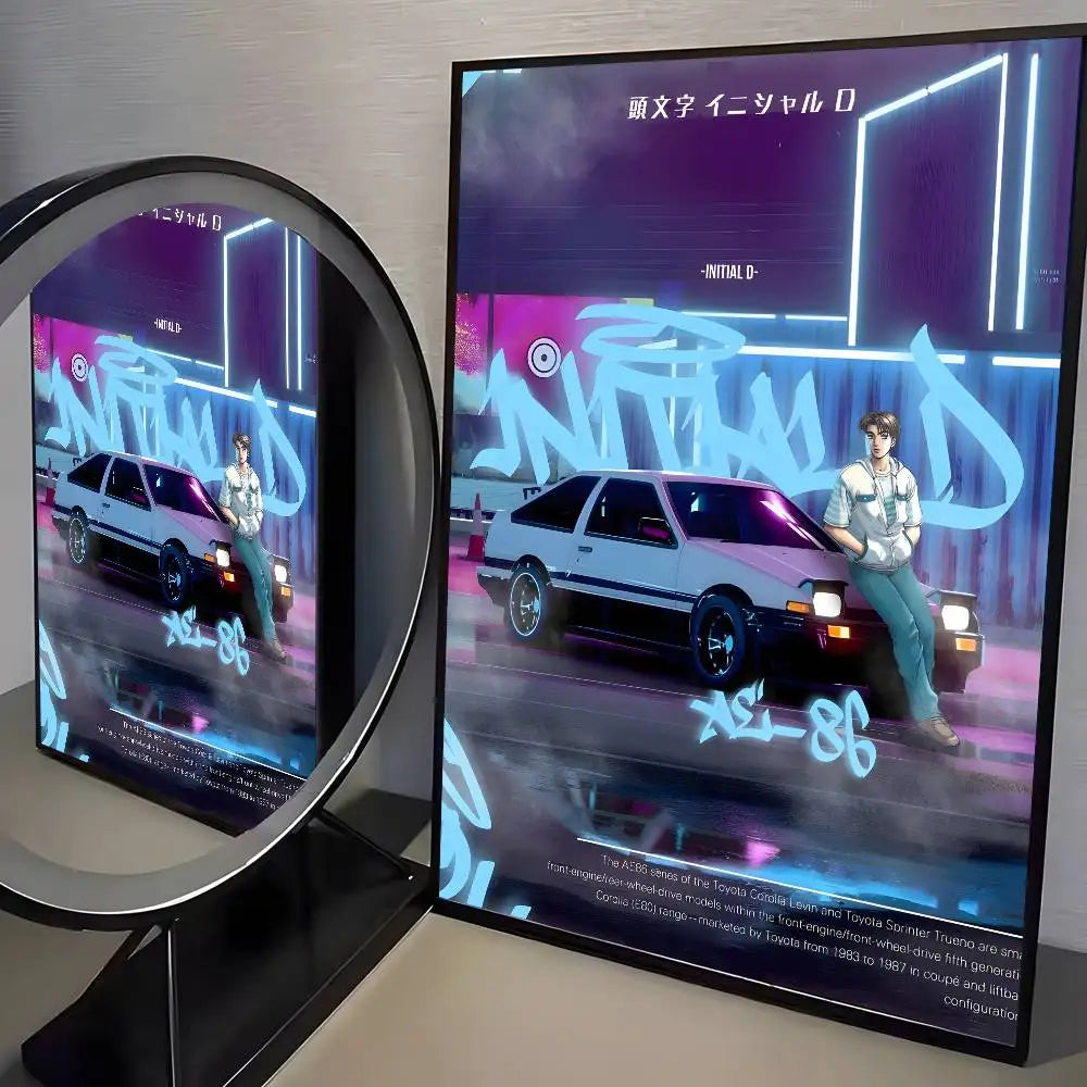 80s Initial D AE86 Posters